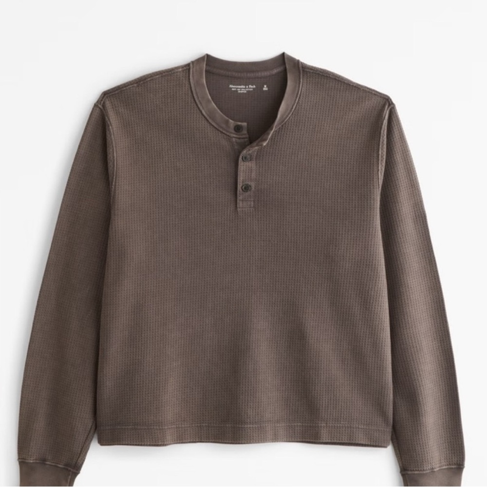 Abercrombie & Fitch Dark Brown Long Sleeve Henley